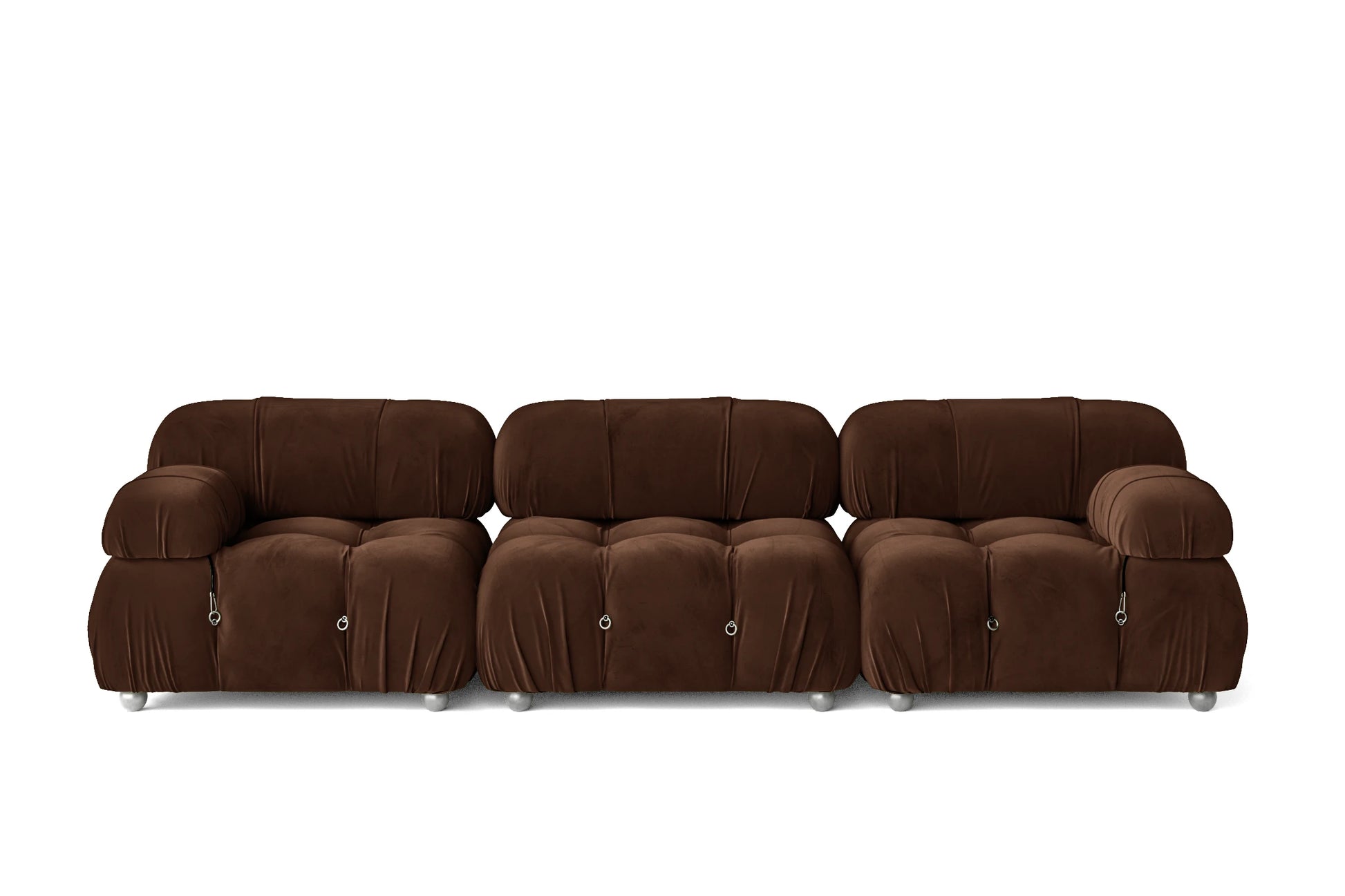 Varese 3 Seater Sofa Coffee Brown Velvet