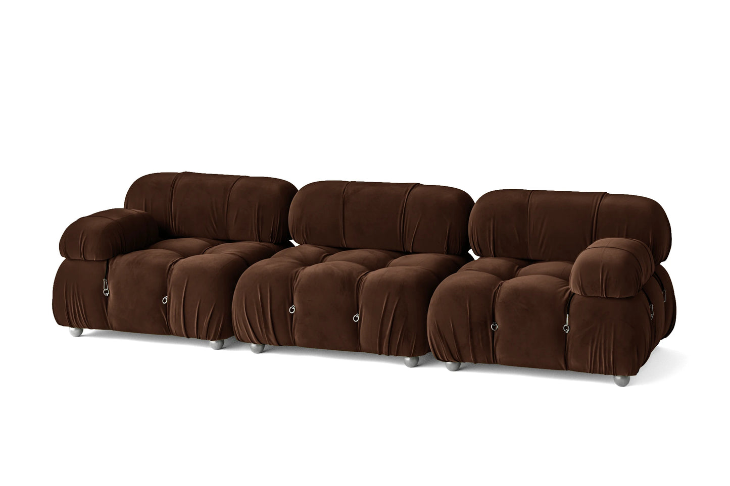 Varese 3 Seater Sofa Coffee Brown Velvet