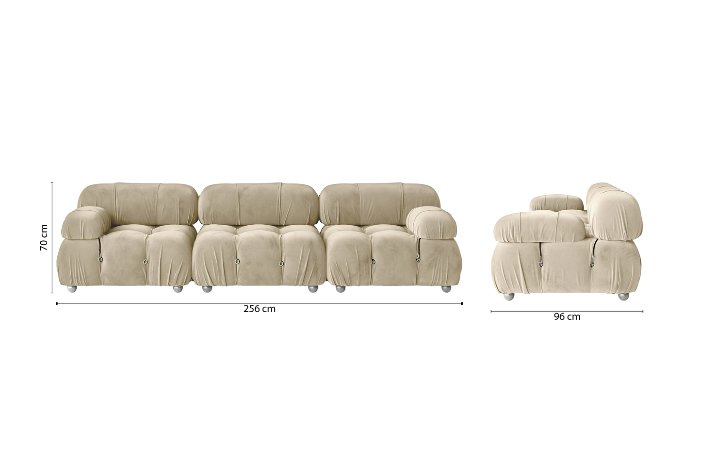 Varese 3 Seater Sofa Cream Velvet