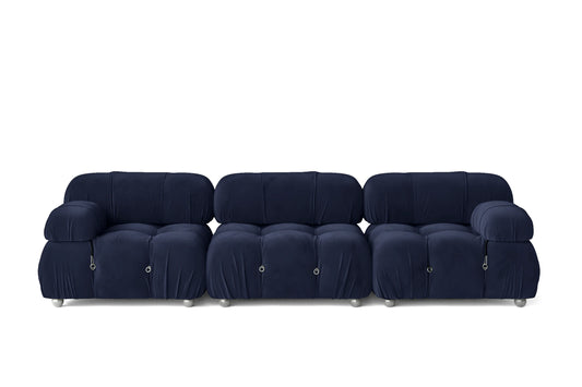 Varese 3 Seater Sofa Dark Blue Velvet