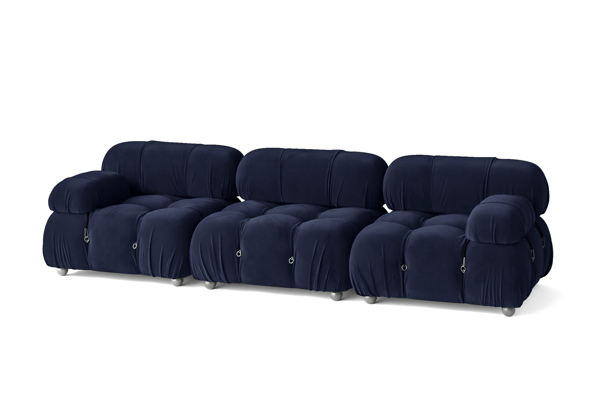 Varese 3 Seater Sofa Dark Blue Velvet