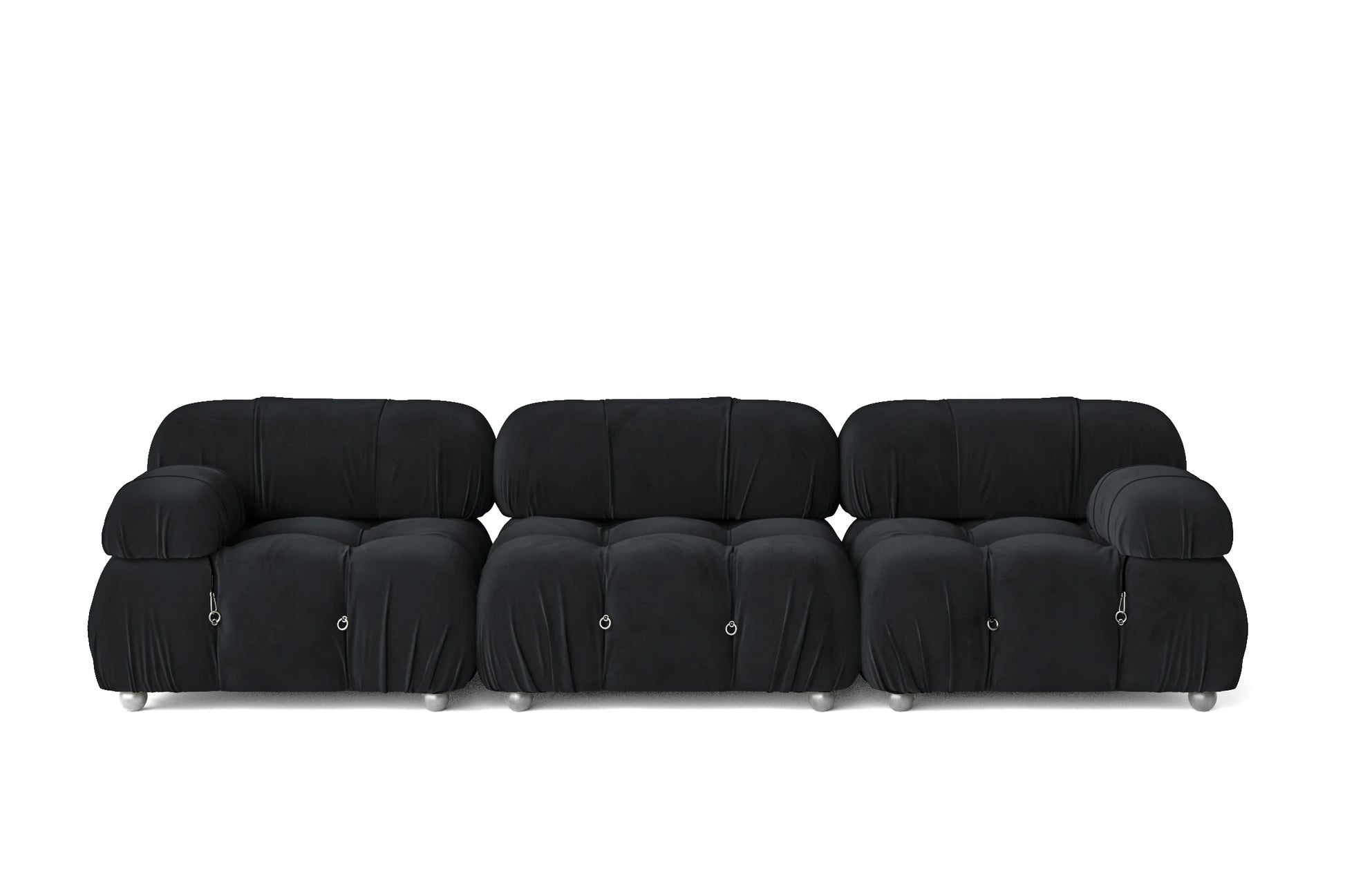 Varese 3 Seater Sofa Dark Grey Velvet