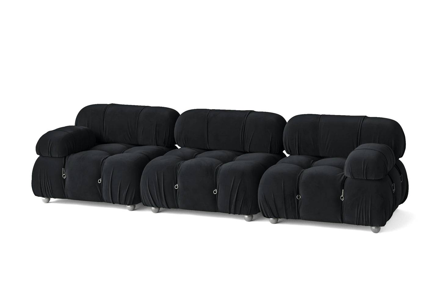 Varese 3 Seater Sofa Dark Grey Velvet