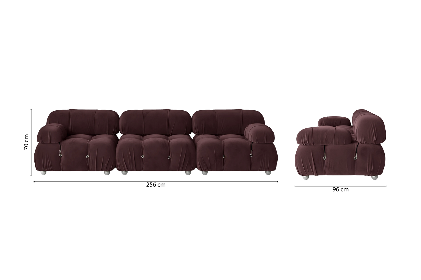 Varese 3 Seater Sofa Grape Velvet