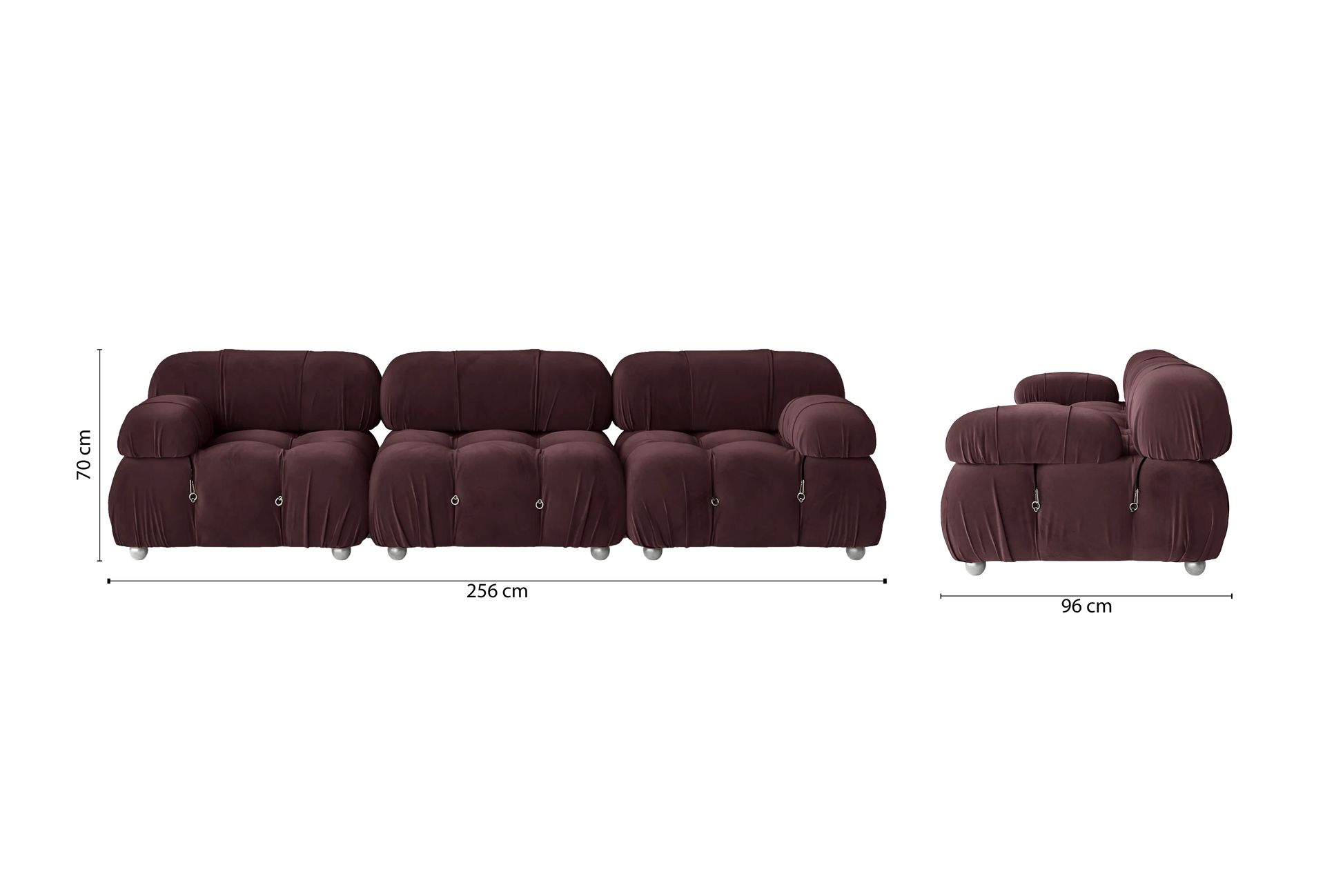 Varese 3 Seater Sofa Grape Velvet