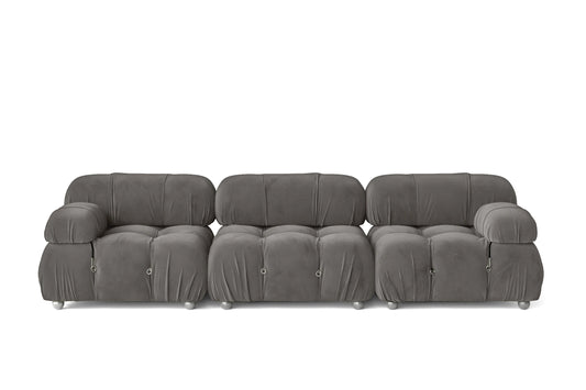 Varese 3 Seater Sofa Grey Velvet