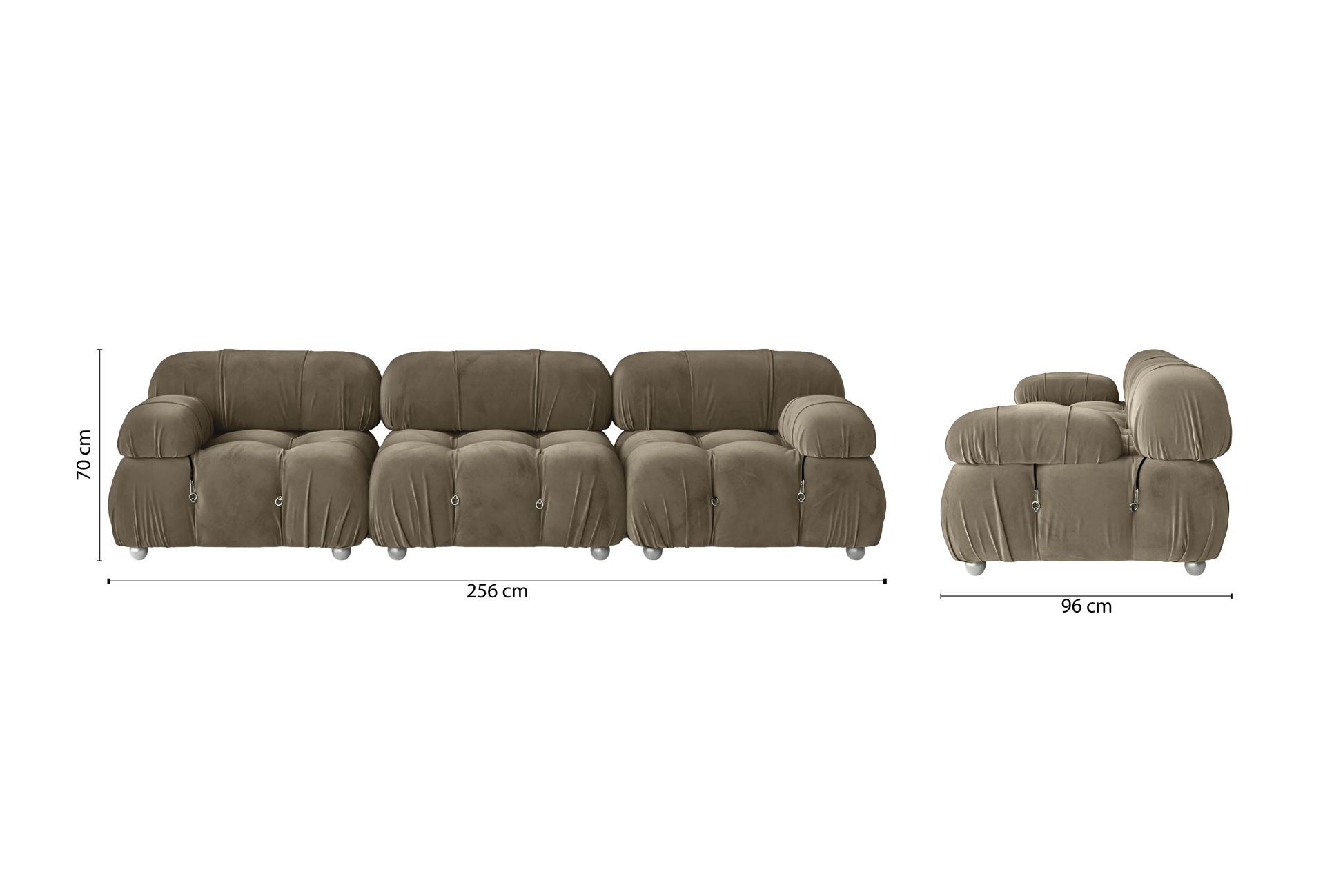 Varese 3 Seater Sofa Sand Velvet