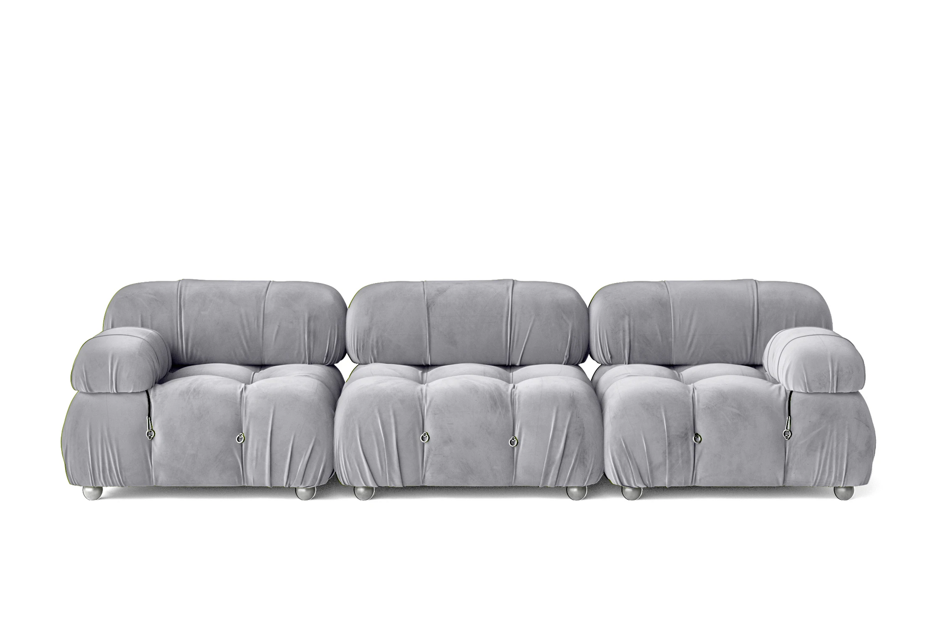 Varese 3 Seater Sofa Silver Velvet