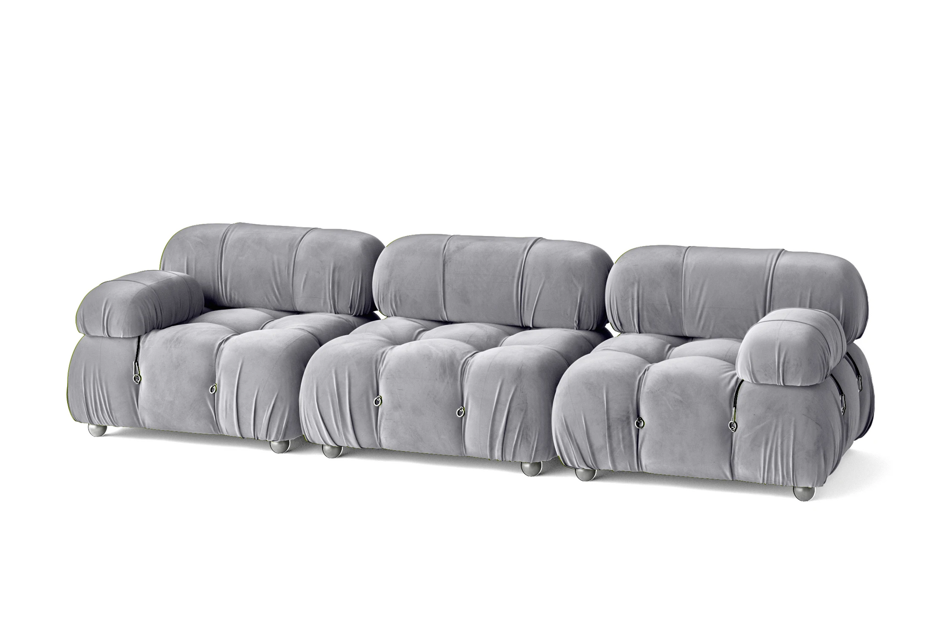 Varese 3 Seater Sofa Silver Velvet