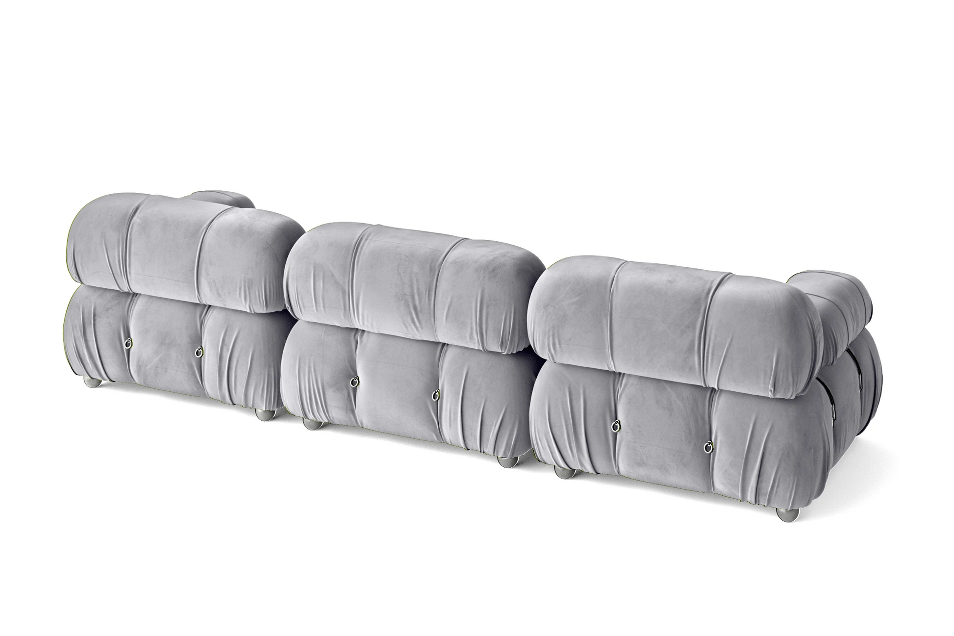 Varese 3 Seater Sofa Silver Velvet