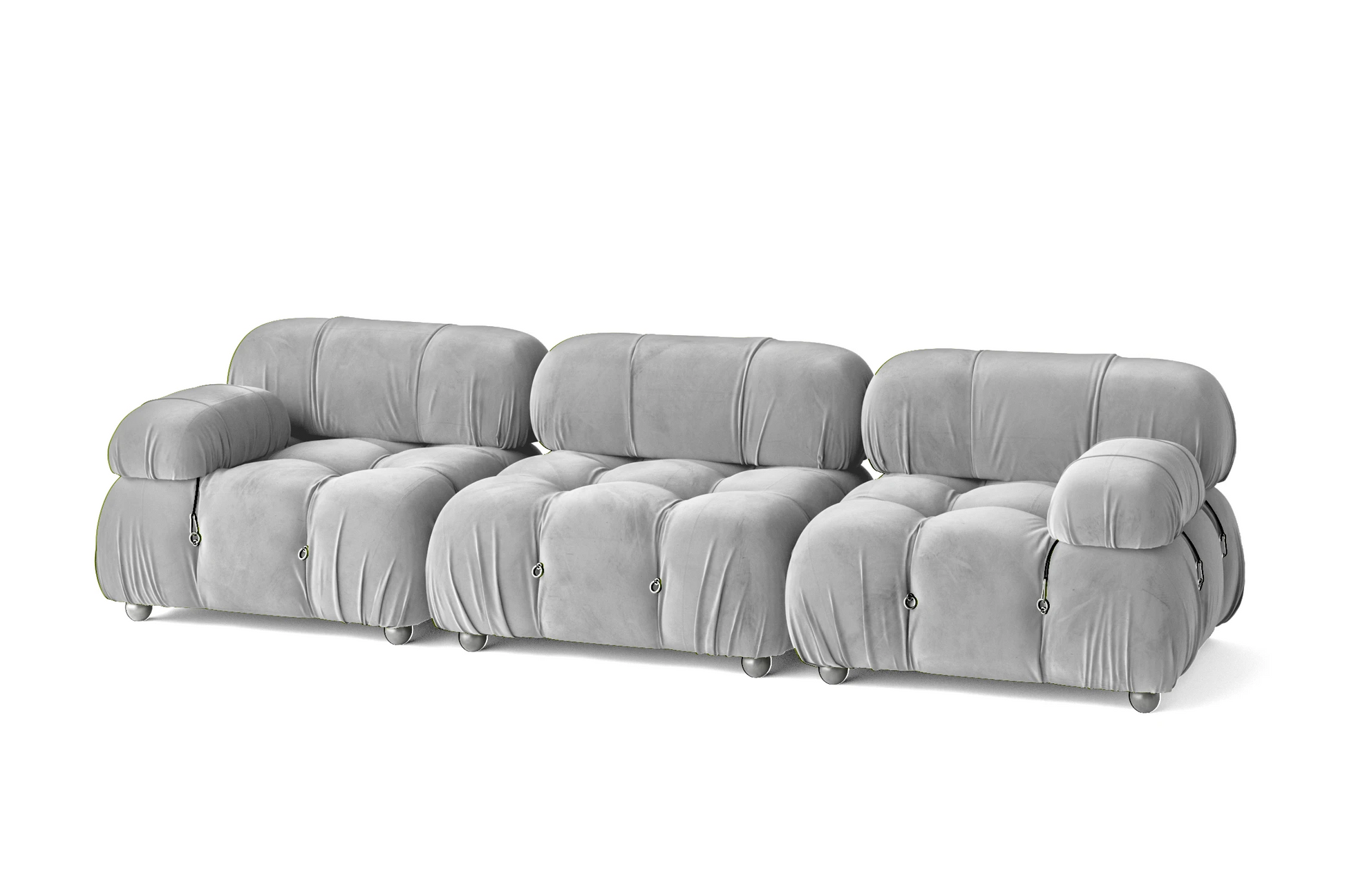 Varese 3 Seater Sofa White Velvet