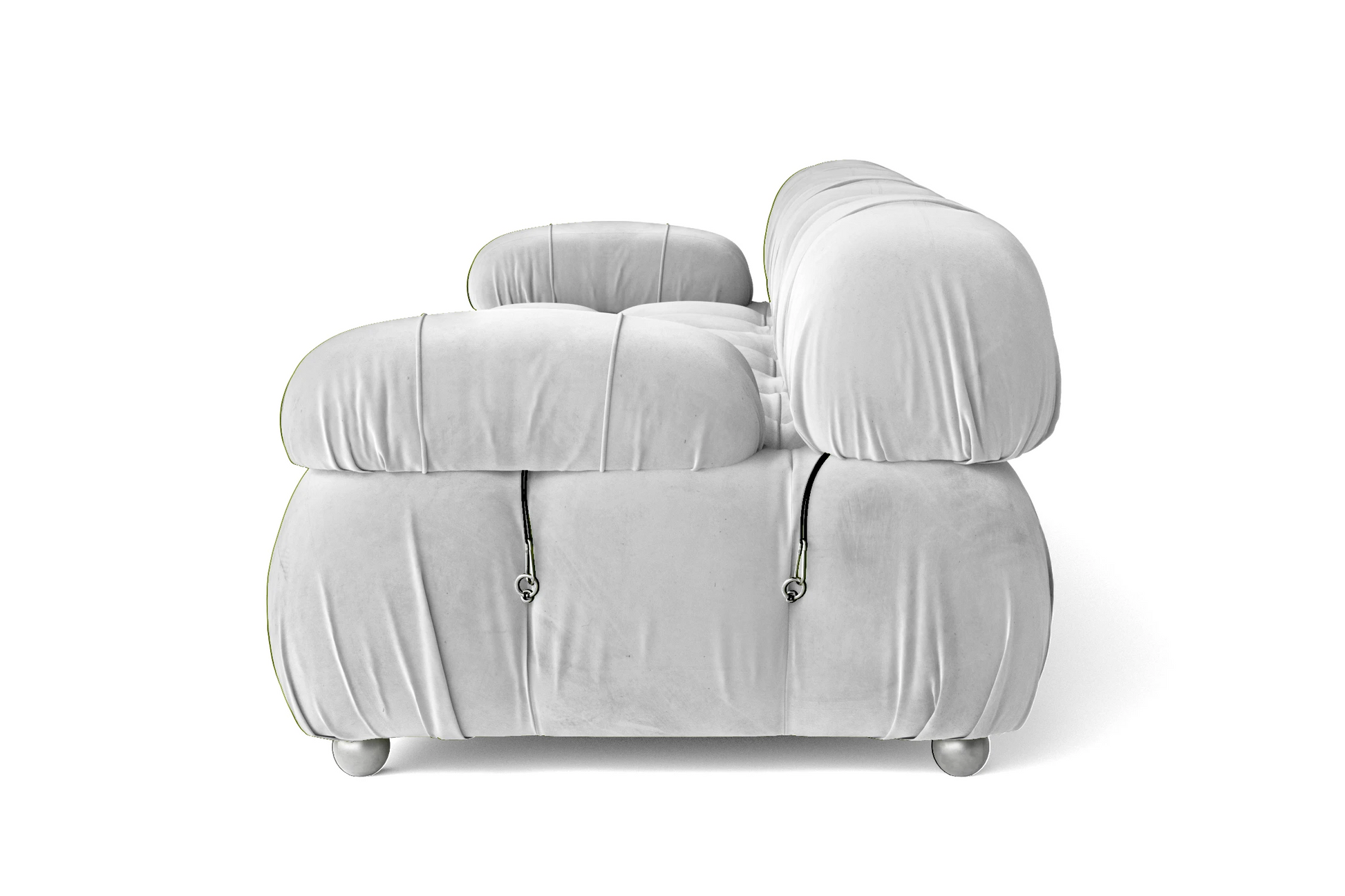 Varese 3 Seater Sofa White Velvet