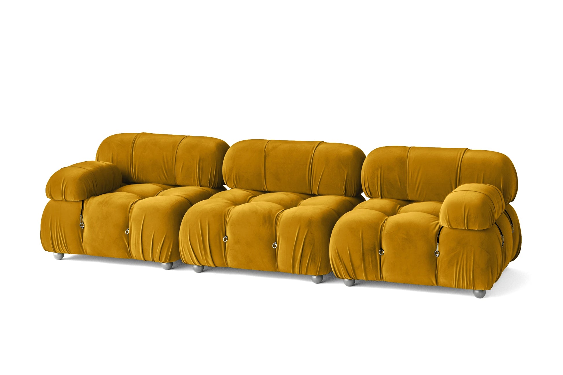 Varese 3 Seater Sofa Yellow Velvet