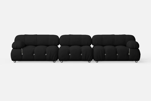 Varese 4 Seater Sofa Black Leather