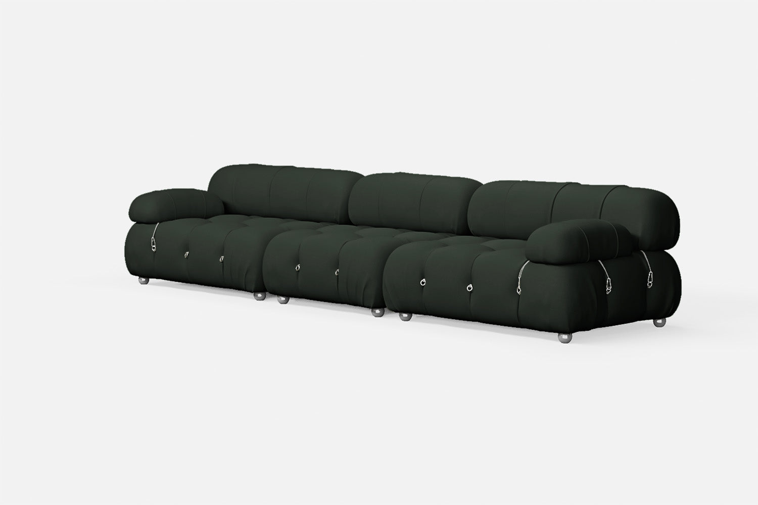 Varese 4 Seater Sofa Green Leather