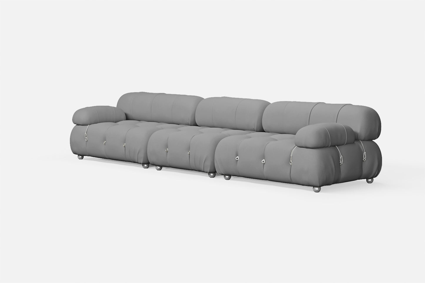 Varese 4 Seater Sofa Grey Leather