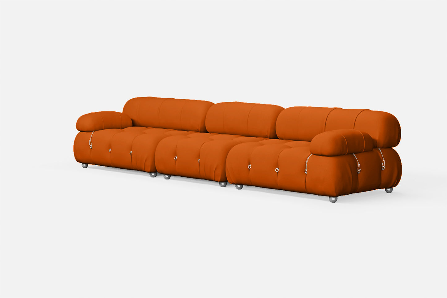 Varese 4 Seater Sofa Orange Leather