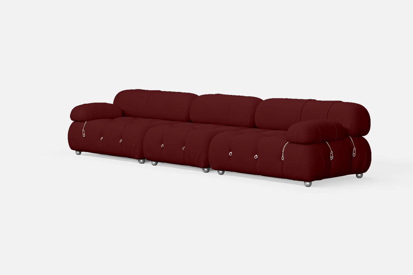 Varese 4 Seater Sofa Red Leather