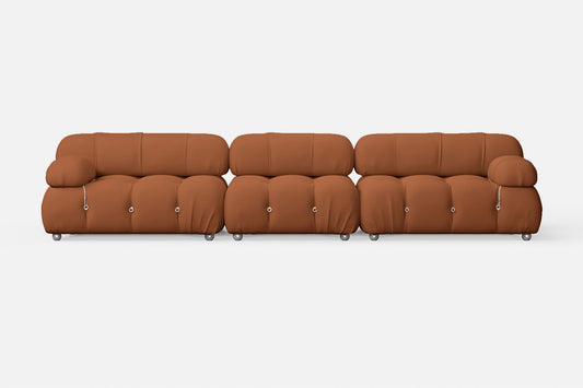 Varese 4 Seater Sofa Tan Brown Leather