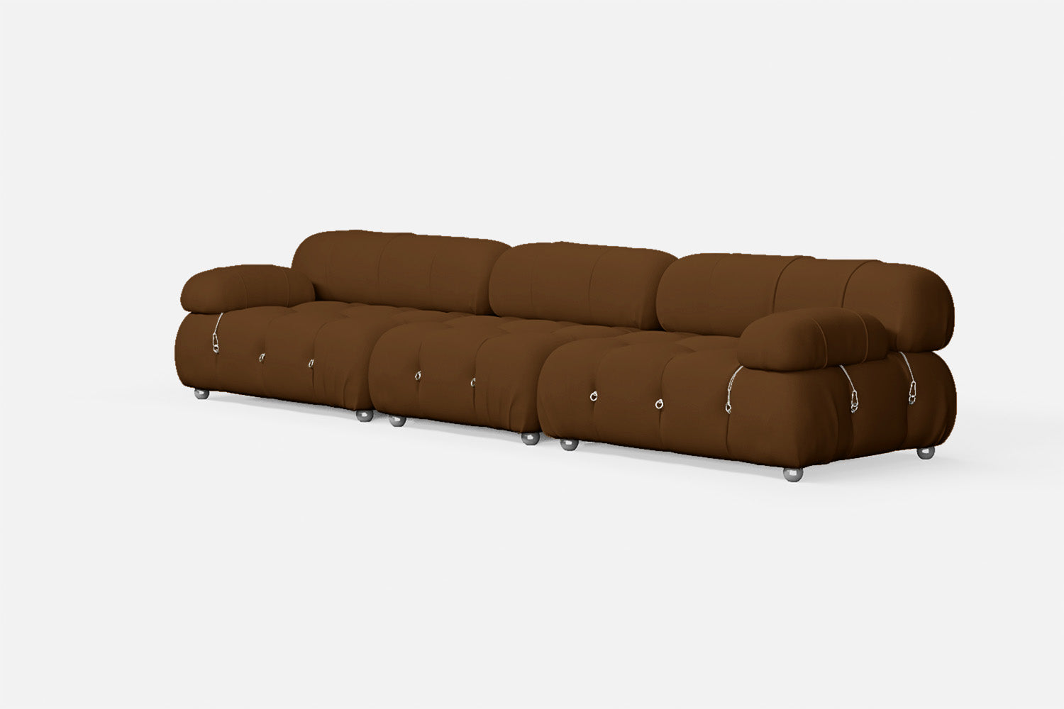 Varese 4 Seater Sofa Walnut Brown Leather