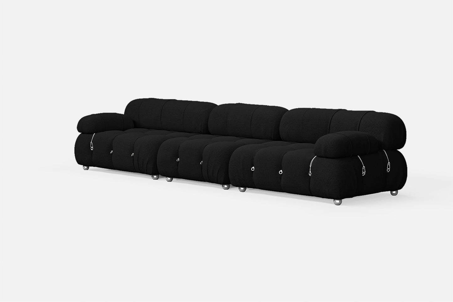 Varese 4 Seater Sofa Black Linen Fabric