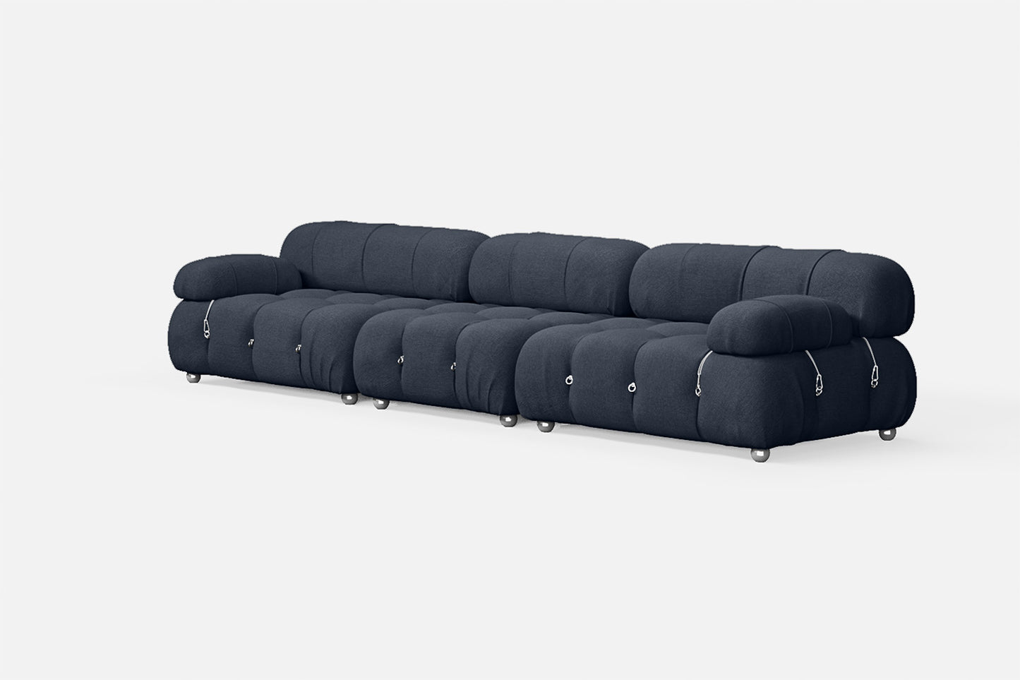 Varese 4 Seater Sofa Dark Blue Linen Fabric