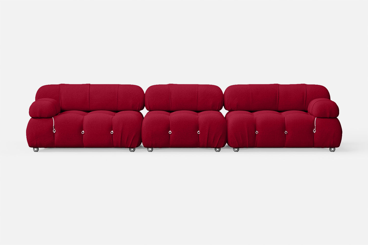 Varese 4 Seater Sofa Red Linen Fabric