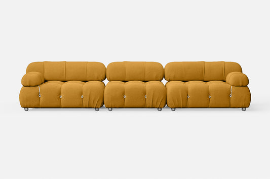 Varese 4 Seater Sofa Yellow Linen Fabric