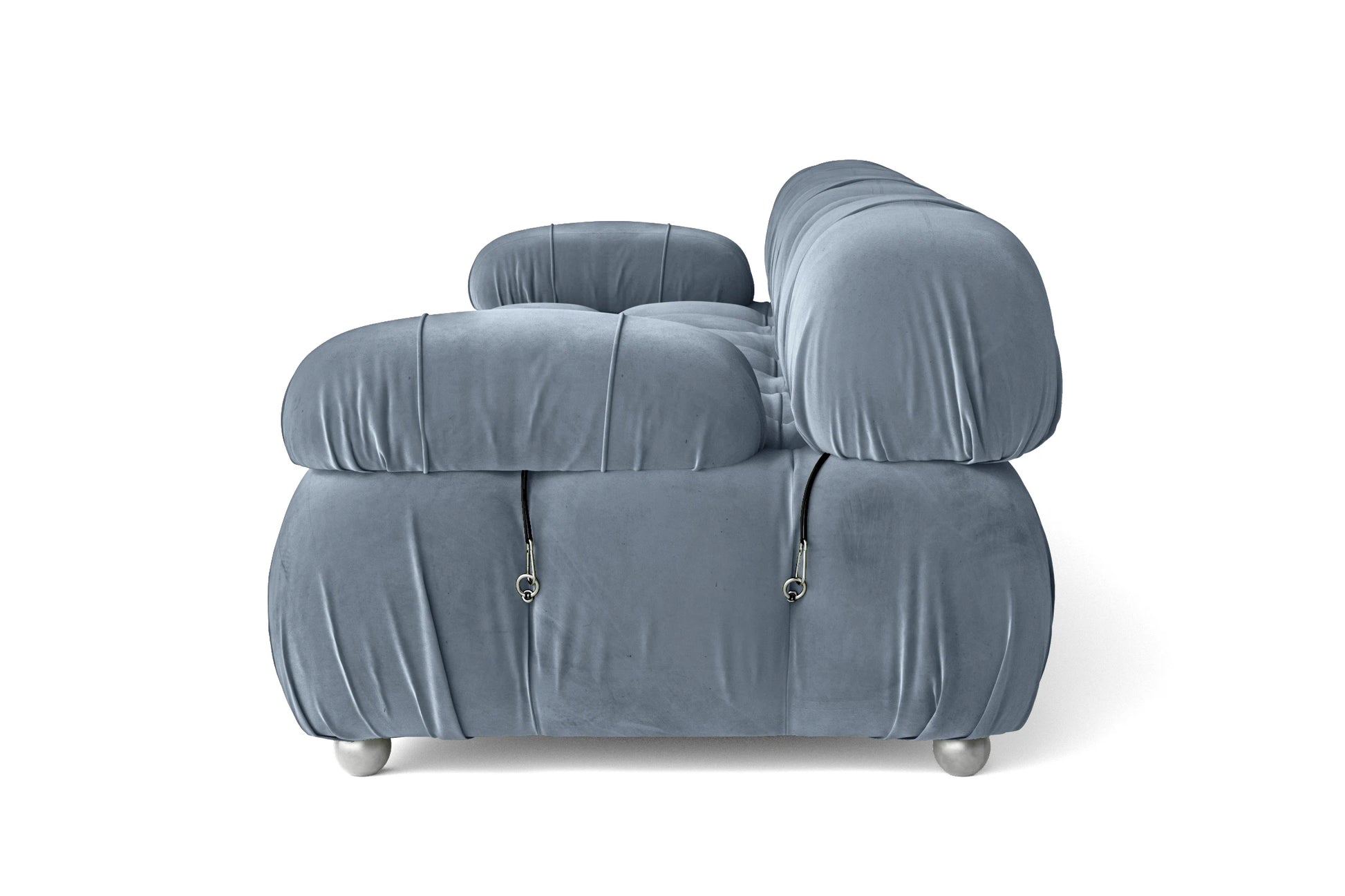 Varese 4 Seater Sofa Baby Blue Velvet