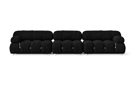 Varese 4 Seater Sofa Black Velvet