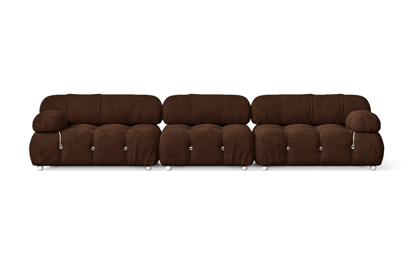 Varese 4 Seater Sofa Coffee Brown Velvet