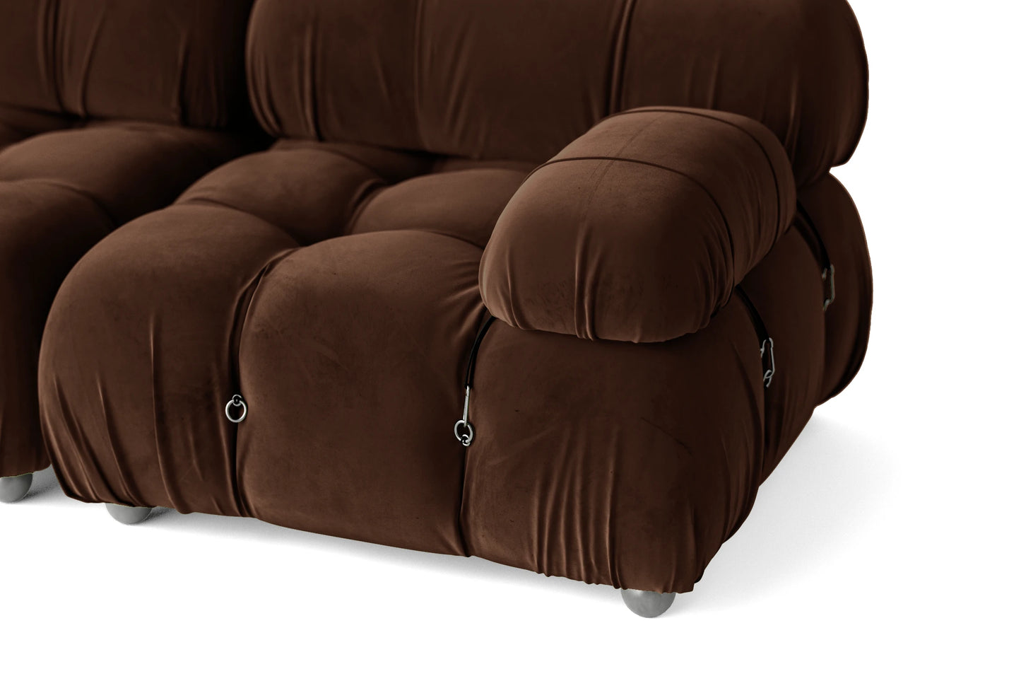 Varese 4 Seater Sofa Coffee Brown Velvet