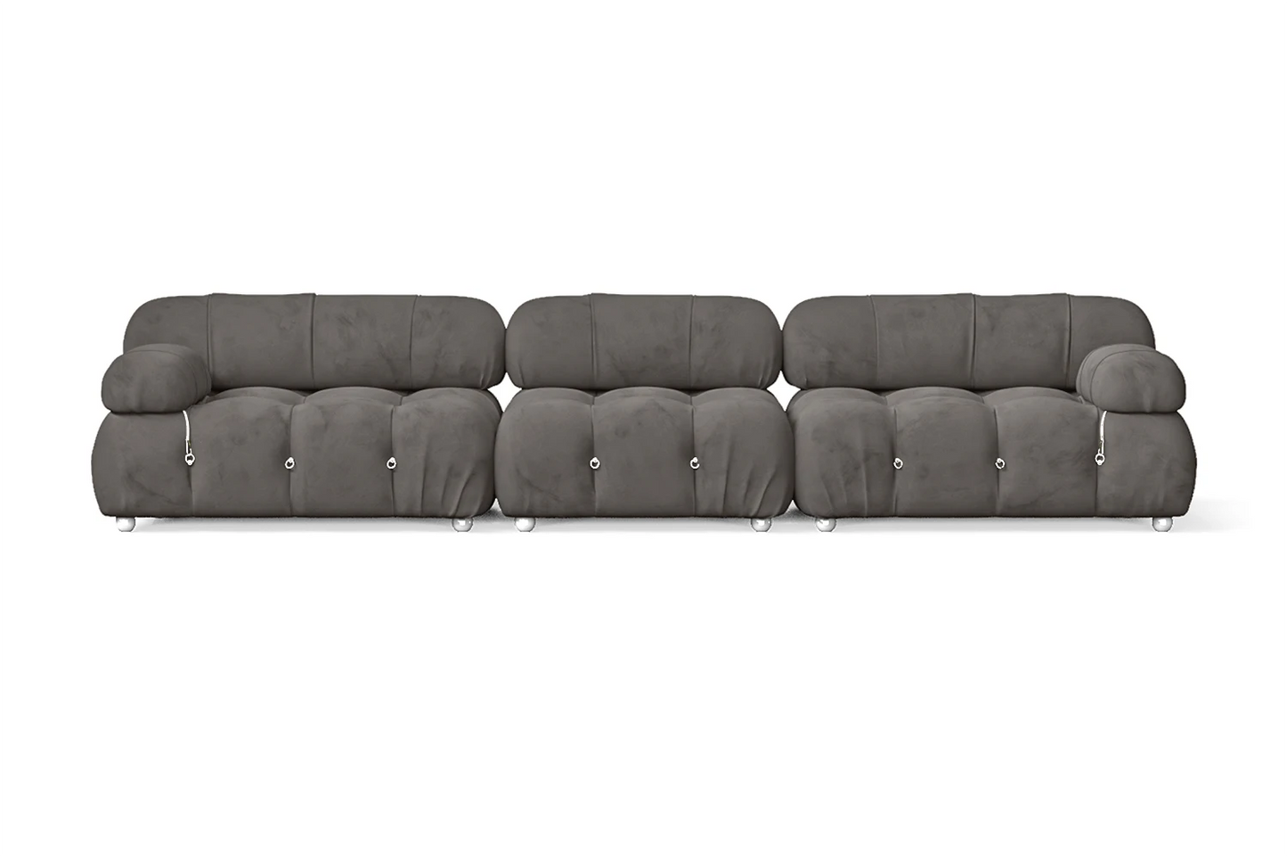 Varese 4 Seater Sofa Grey Velvet