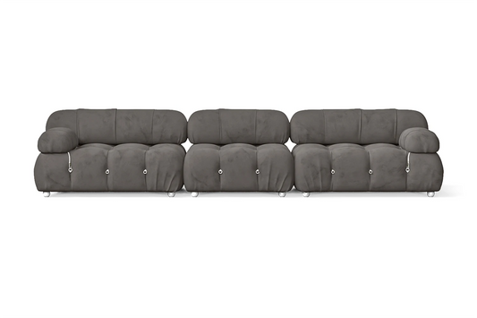 Varese 4 Seater Sofa Grey Velvet