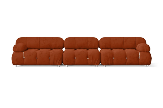 Varese 4 Seater Sofa Orange Velvet