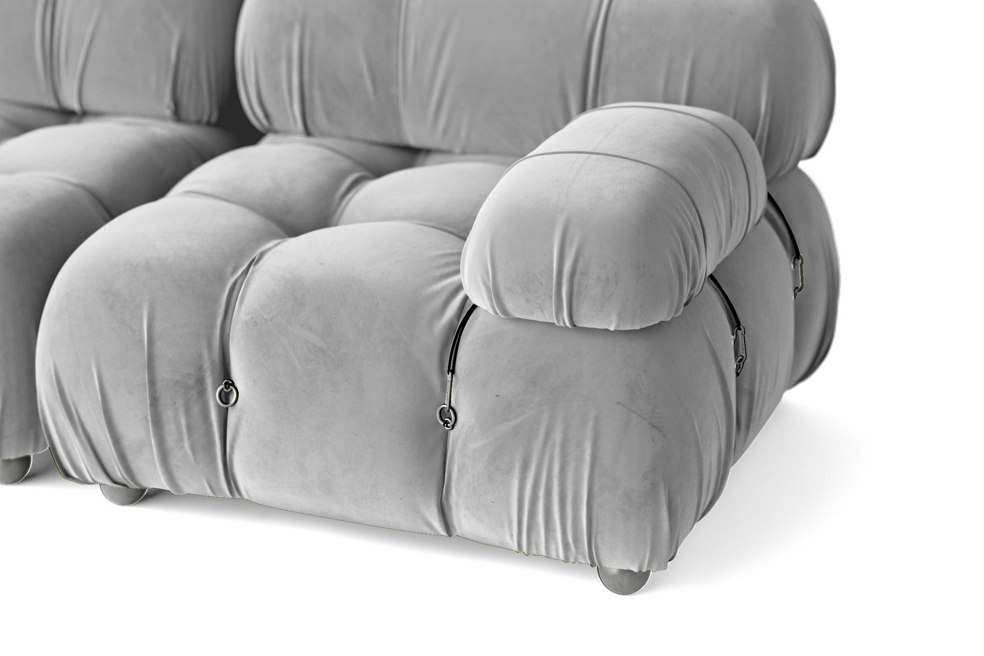 Varese 4 Seater Sofa White Velvet