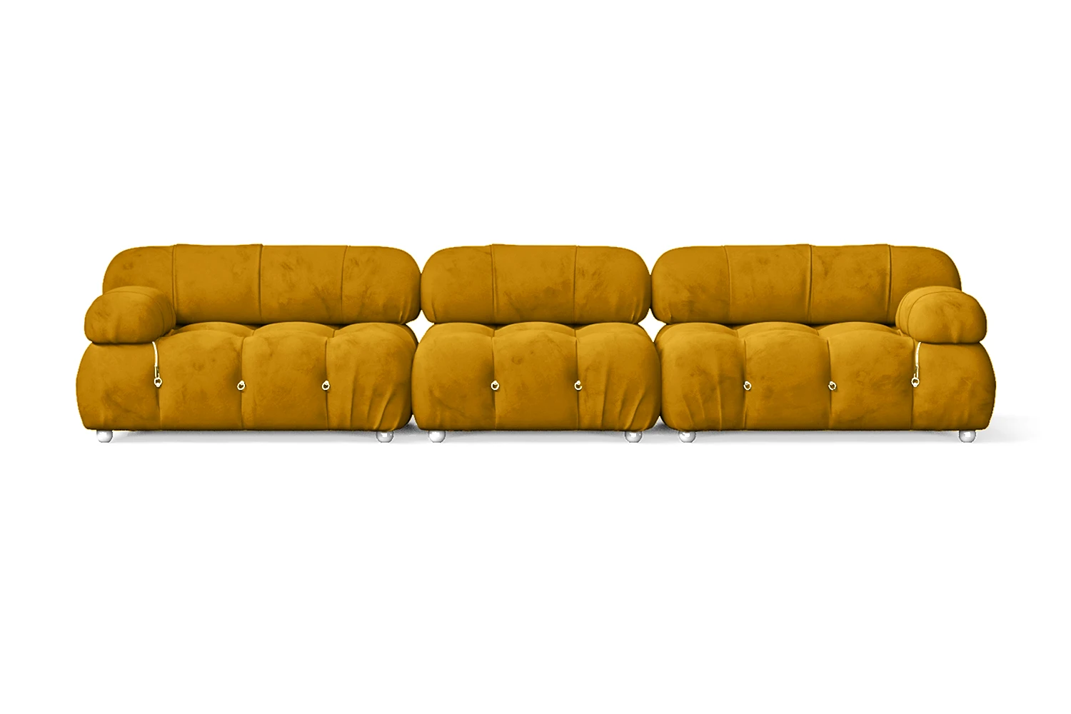 Varese 4 Seater Sofa Yellow Velvet