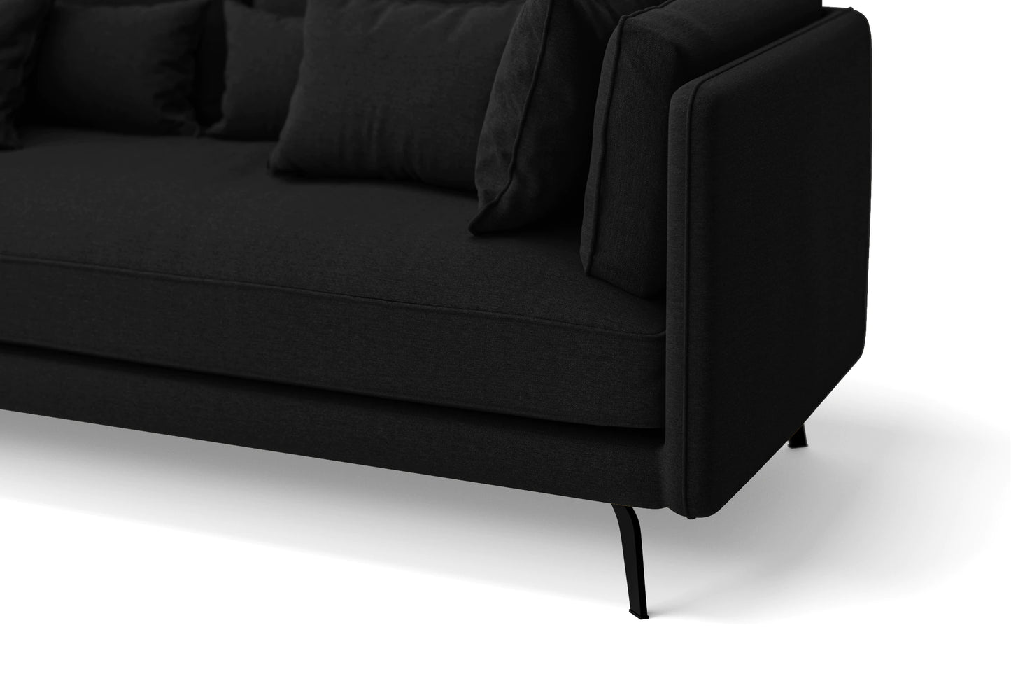 Velletri 3 Seater Sofa Black Linen Fabric