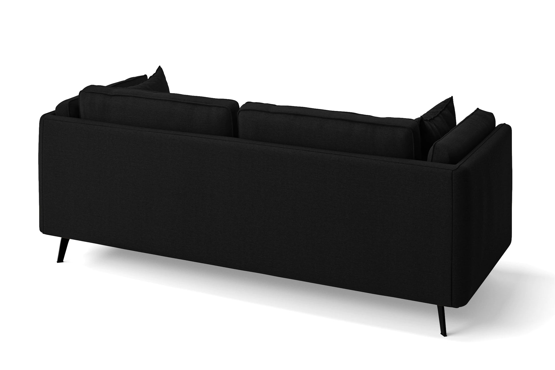 Velletri 3 Seater Sofa Black Linen Fabric