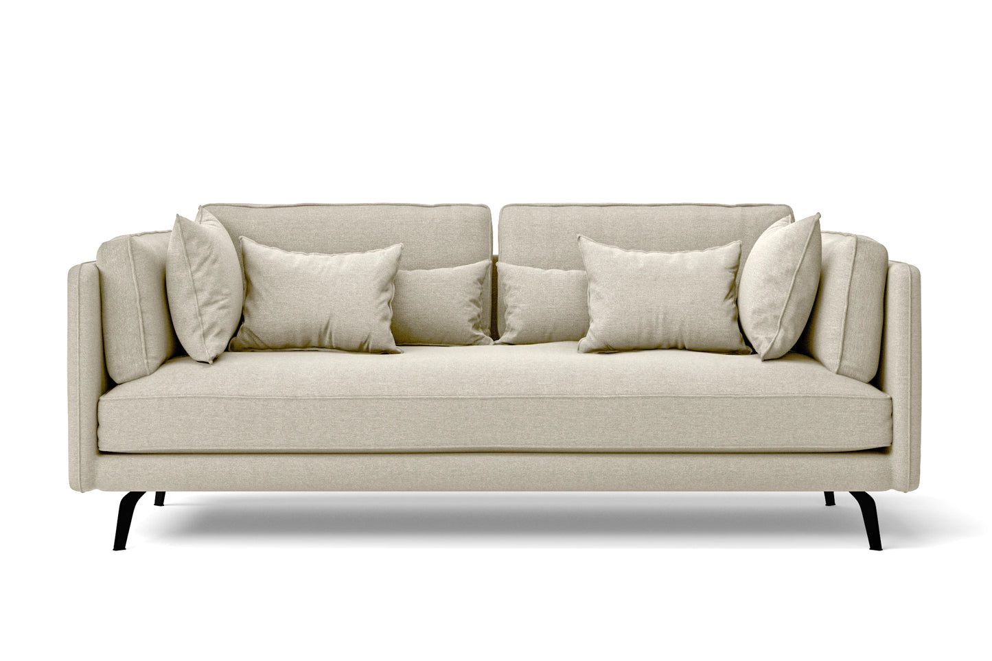 Velletri 3 Seater Sofa Cream Linen Fabric