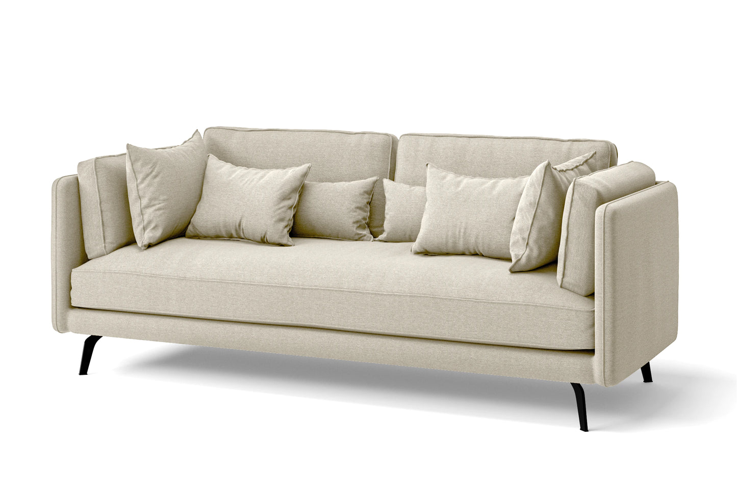 Velletri 3 Seater Sofa Cream Linen Fabric