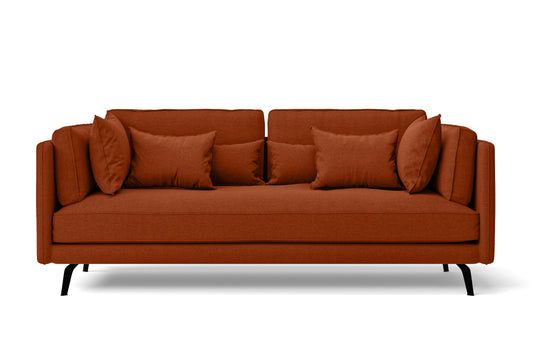 Velletri 3 Seater Sofa Orange Linen Fabric