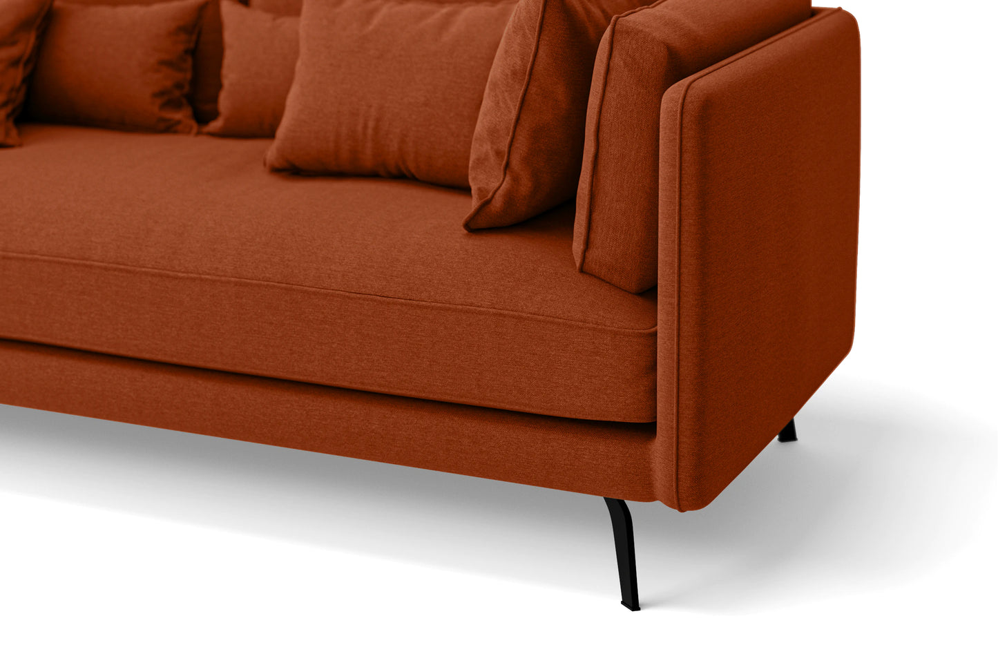 Velletri 3 Seater Sofa Orange Linen Fabric