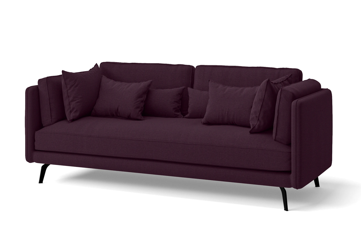 Velletri 3 Seater Sofa Purple Linen Fabric