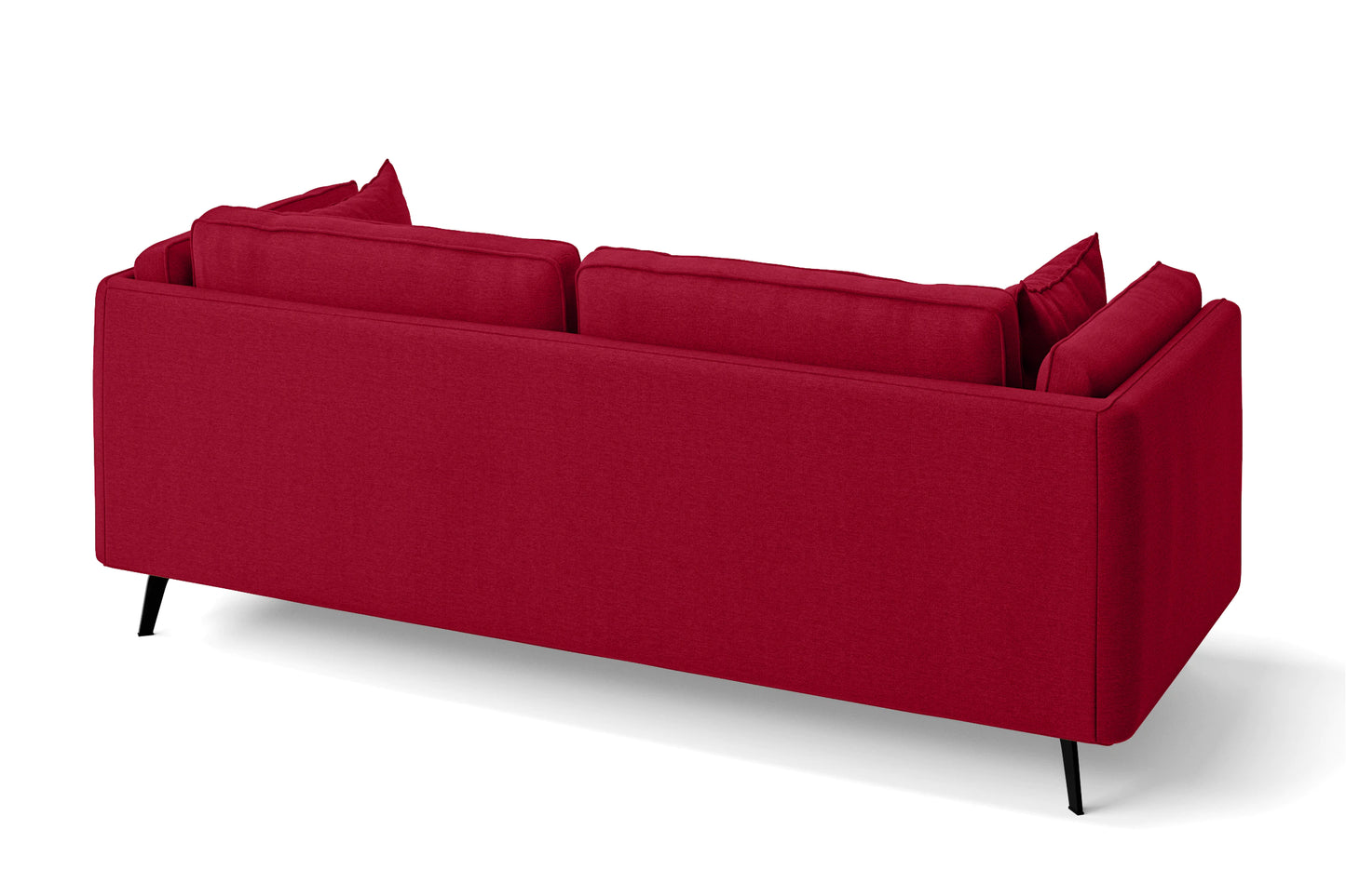 Velletri 3 Seater Sofa Red Linen Fabric