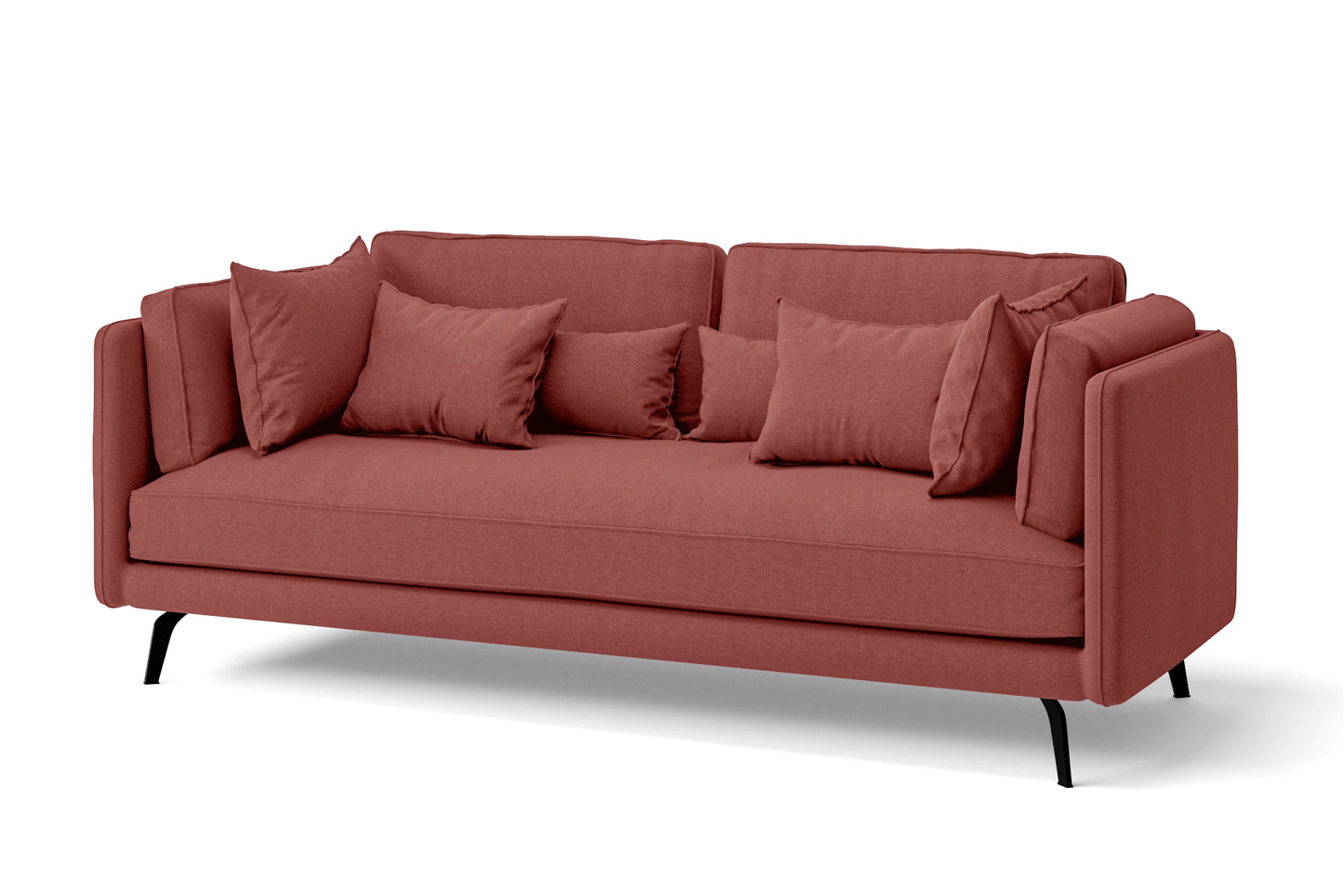 Velletri 3 Seater Sofa Rose Pink Linen Fabric