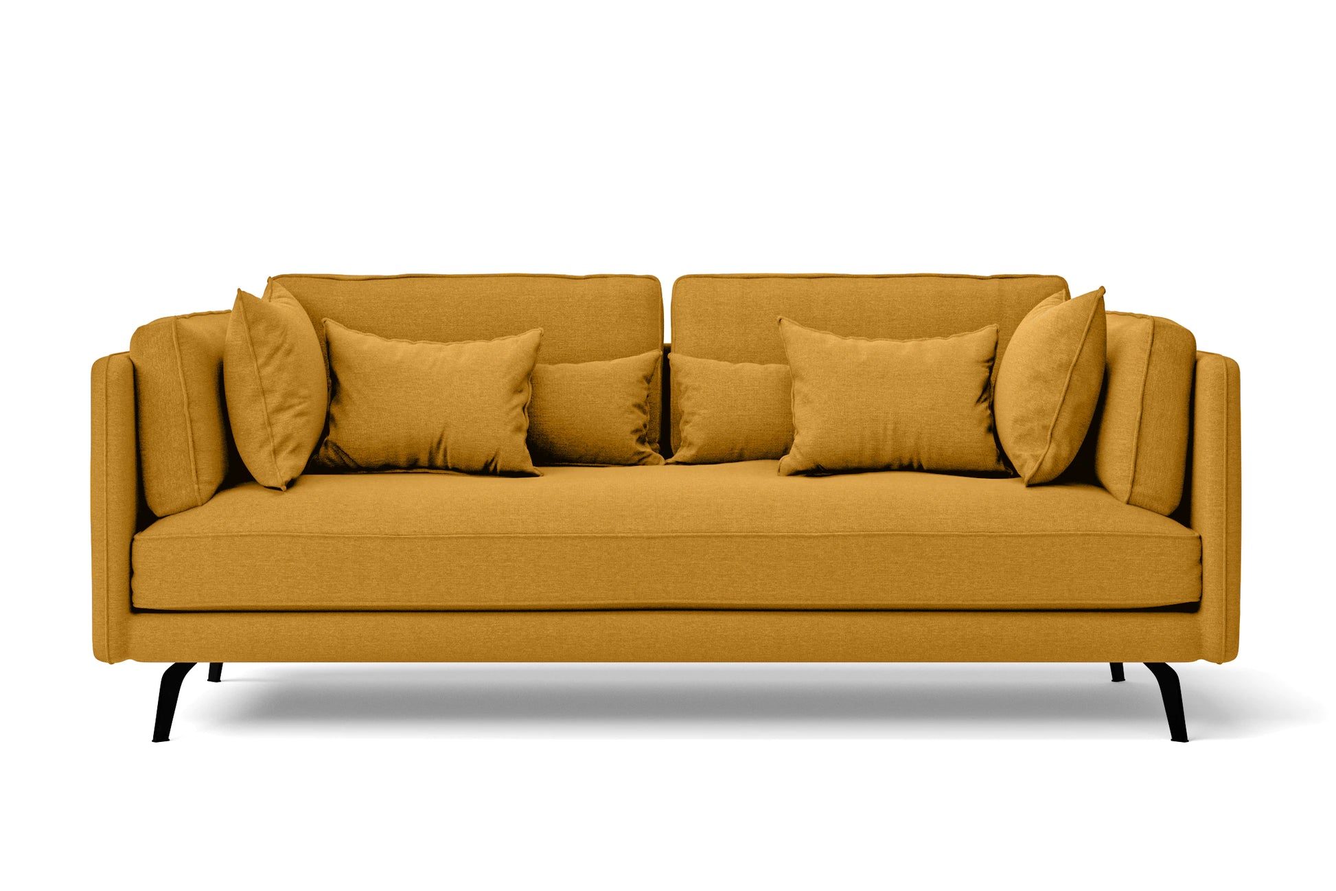 Velletri 3 Seater Sofa Yellow Linen Fabric