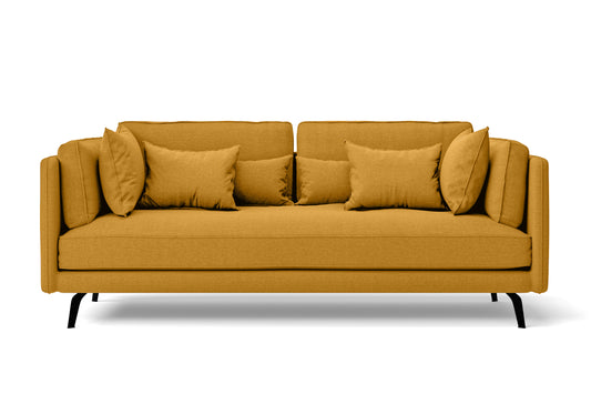 Velletri 3 Seater Sofa Yellow Linen Fabric