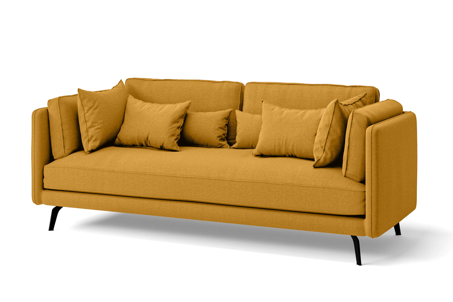 Velletri 3 Seater Sofa Yellow Linen Fabric