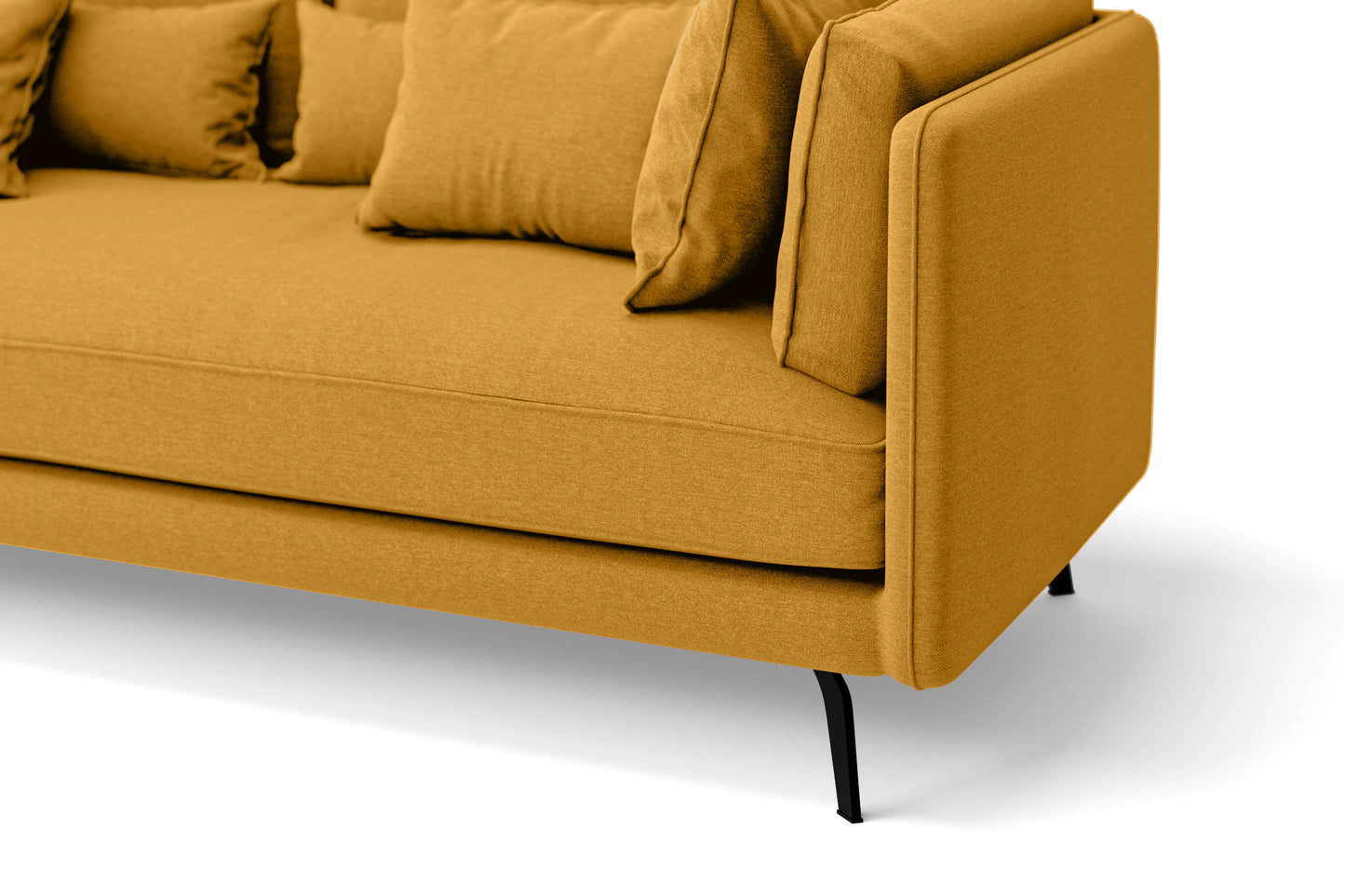 Velletri 3 Seater Sofa Yellow Linen Fabric